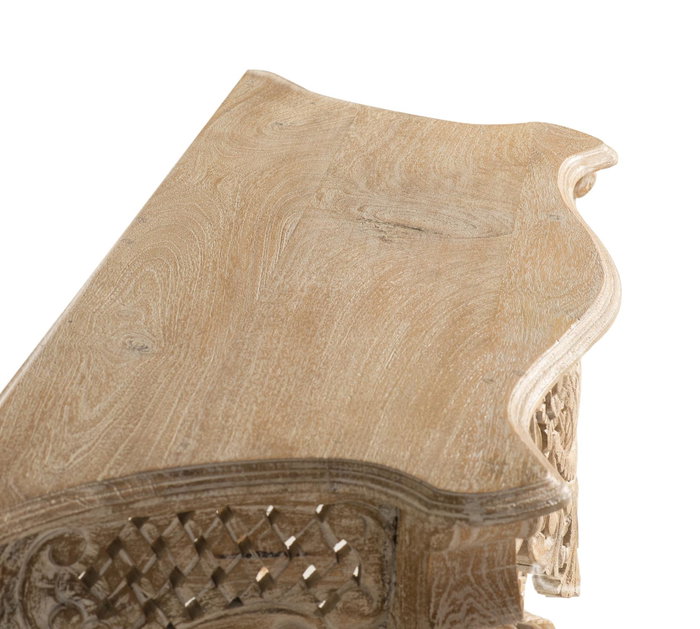 Giner y Colomer Consola de Madera de Mango Blanco Envejecido 76x120x42 cm